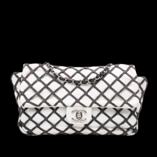 White Leather Chanel Flap Bag