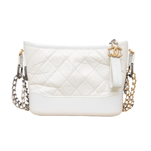 White Leather Chanel Crossbody Bag