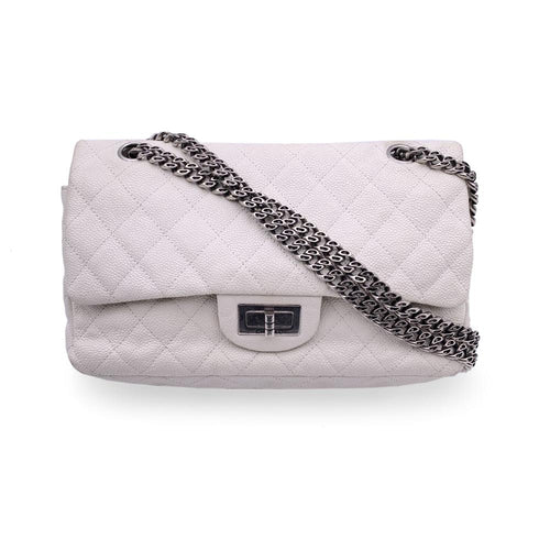 White Leather Chanel Shoulder Bag