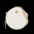 White Leather Chanel Crossbody Bag