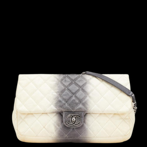 White Leather Chanel Shoulder Bag