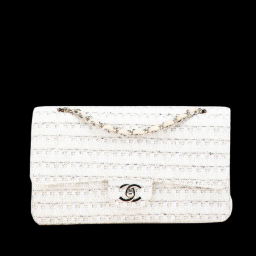 White Leather Chanel Shoulder Bag