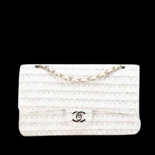 White Leather Chanel Shoulder Bag
