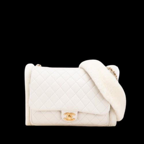 White Leather Chanel Flap Bag
