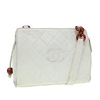 White Leather Chanel Shoulder Bag