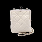 White Leather Chanel Crossbody Bag