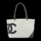 White Leather Chanel Tote