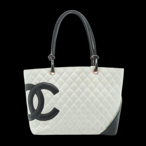 White Leather Chanel Tote