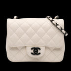 White Leather Chanel Flap Bag
