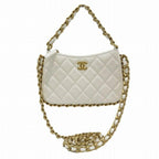 White Leather Chanel Crossbody Bag