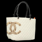 White Leather Chanel Tote