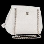 White Leather Chanel Shoulder Bag