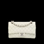 White Leather Chanel Flap Bag