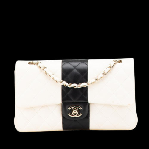 White Leather Chanel Flap Bag