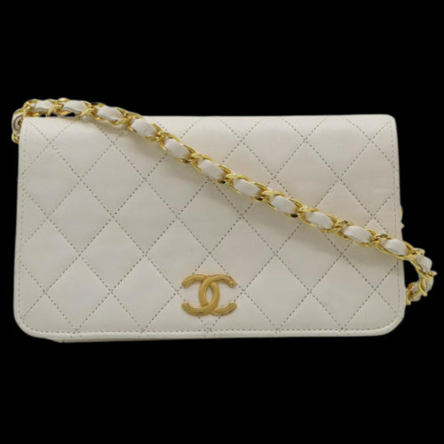 White Leather Chanel Shoulder Bag