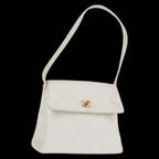 White Leather Chanel Shoulder Bag