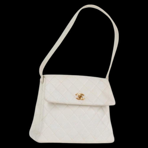 White Leather Chanel Shoulder Bag