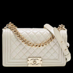 White Leather Chanel Flap Bag