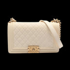 White Leather Chanel Crossbody Bag