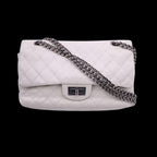 White Leather Chanel Flap Bag