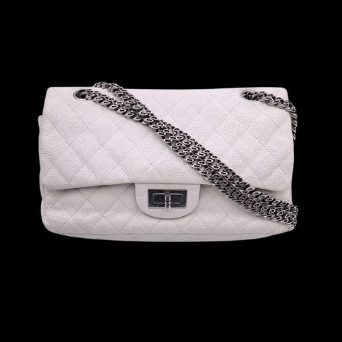 White Leather Chanel Flap Bag