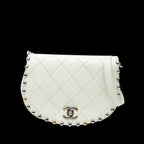White Leather Chanel Flap Bag