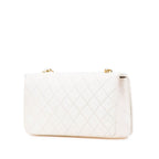 White Leather Chanel Flap Bag