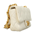 White Leather Chanel Shoulder Bag