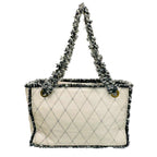 White Leather Chanel Tote