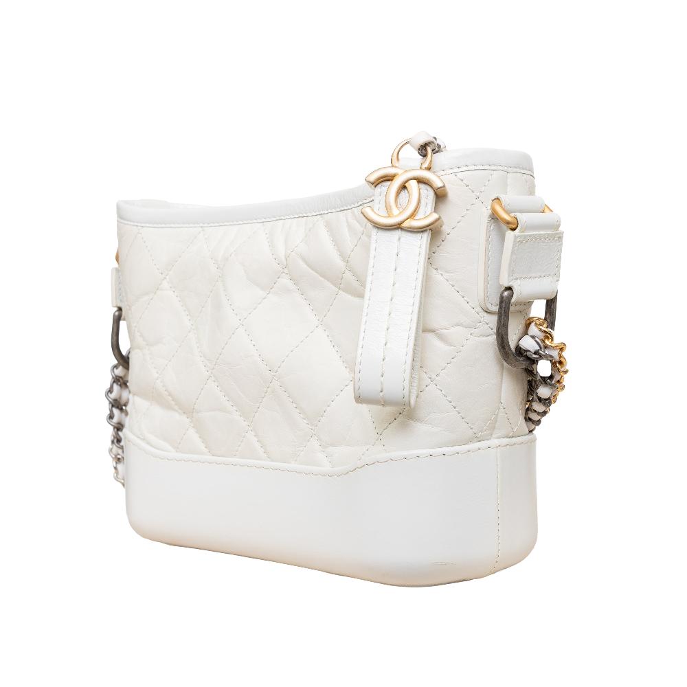 White Leather Chanel Crossbody Bag