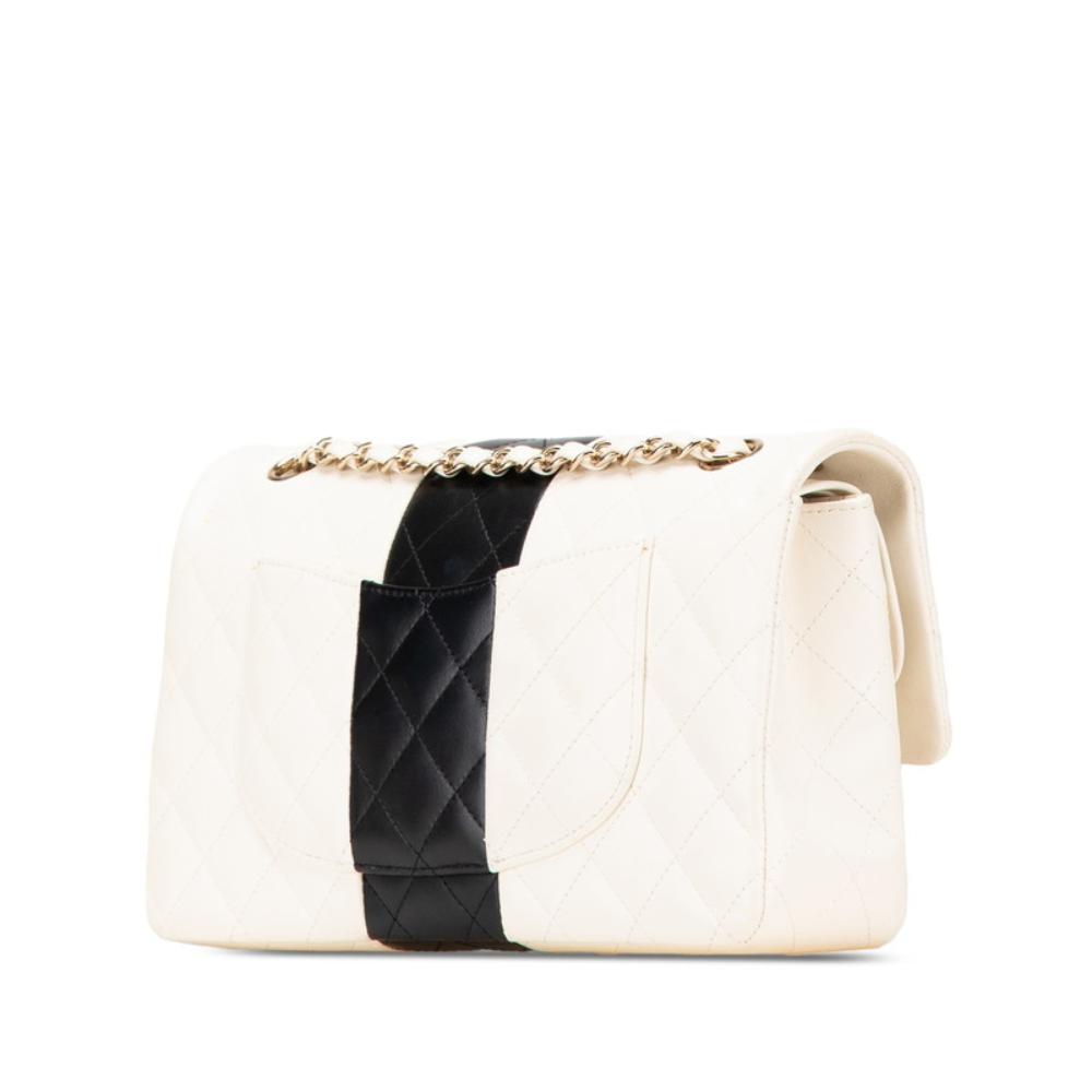 White Leather Chanel Flap Bag