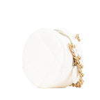 White Leather Chanel Crossbody Bag