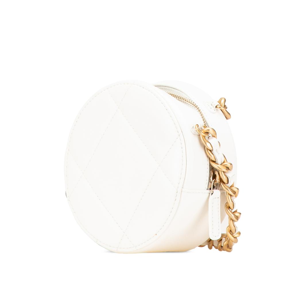 White Leather Chanel Crossbody Bag