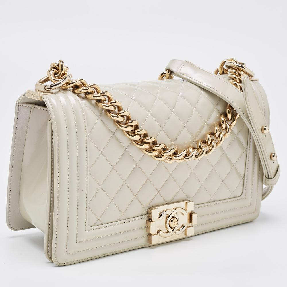 White Leather Chanel Flap Bag