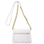 White Leather Chanel Wallet On Chain