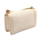 White Leather Chanel Crossbody Bag