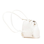 White Leather Chanel Backpack