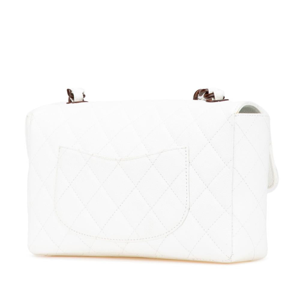 White Leather Chanel Shoulder Bag