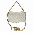 White Leather Chanel Crossbody Bag