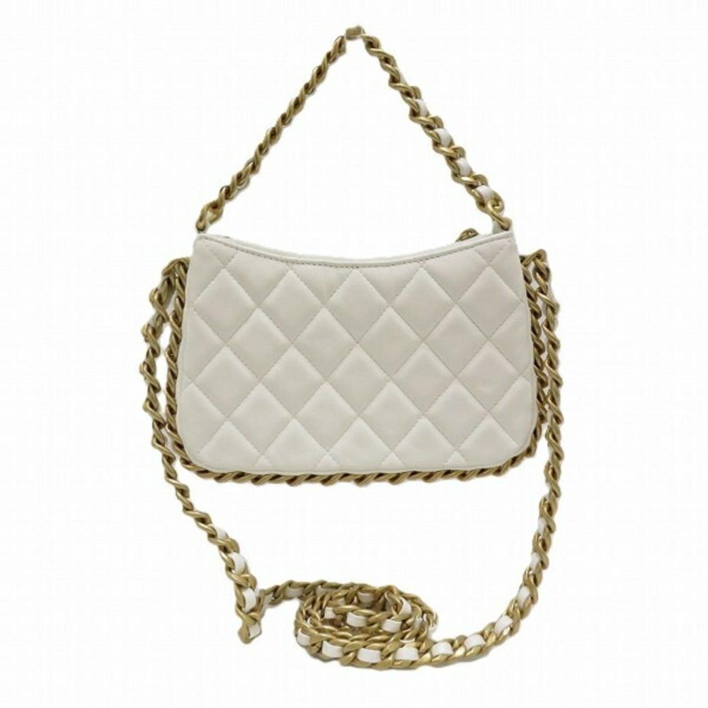 White Leather Chanel Crossbody Bag