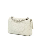White Leather Chanel Flap Bag