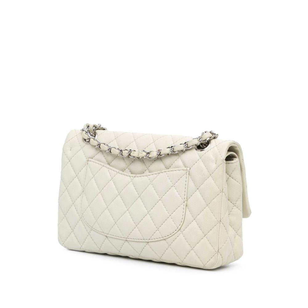 White Leather Chanel Flap Bag