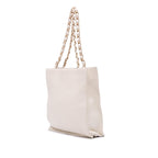 White Leather Chanel Tote