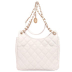 White Leather Chanel Shoulder Bag