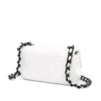 White Leather Chanel Flap Bag