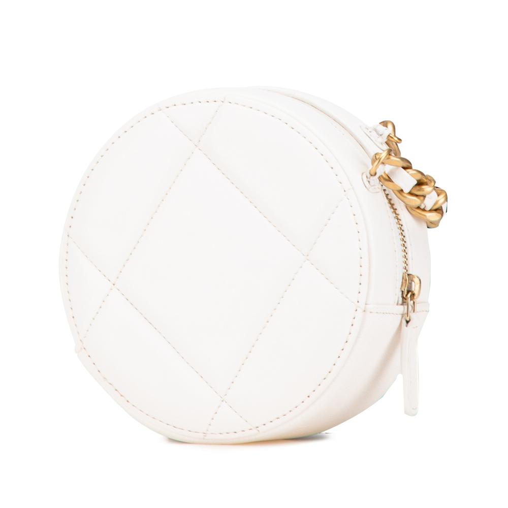White Leather Chanel Shoulder Bag