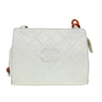 White Leather Chanel Shoulder Bag