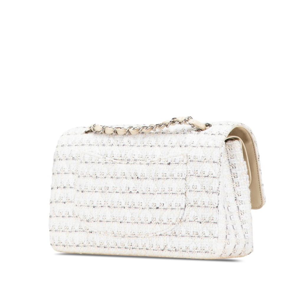White Leather Chanel Shoulder Bag