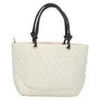 White Leather Chanel Tote