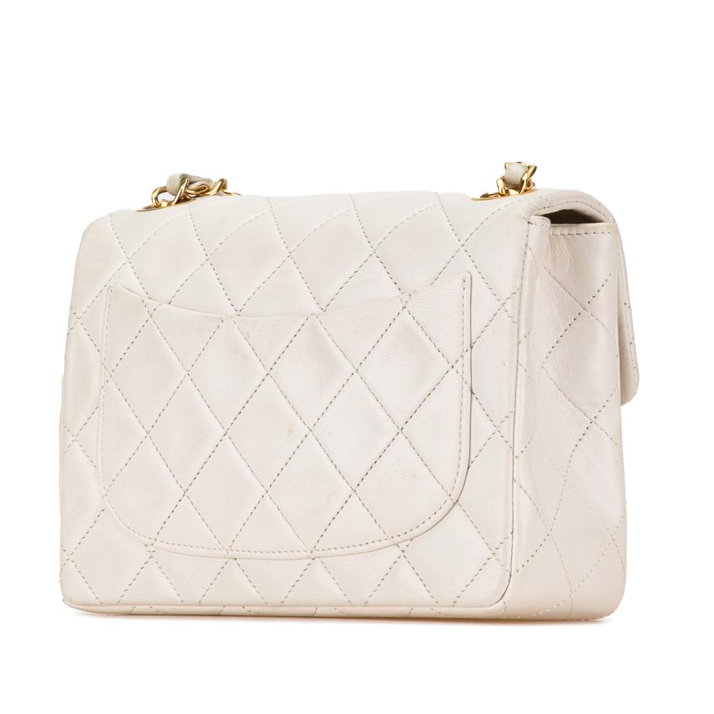 White Leather Chanel Flap Bag
